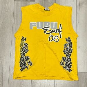 Y2K FUBU Yellow Surf 05 Floral Tank Size Small